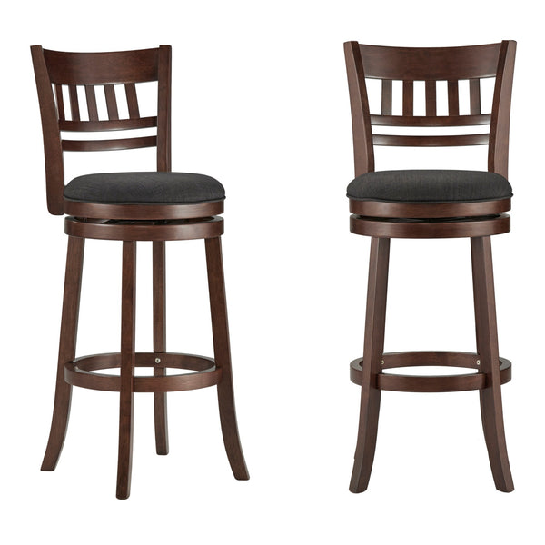 Jaxon Swivel Rubberwood Barstool with Lattice Back and Cushioned Seat for Kitchen