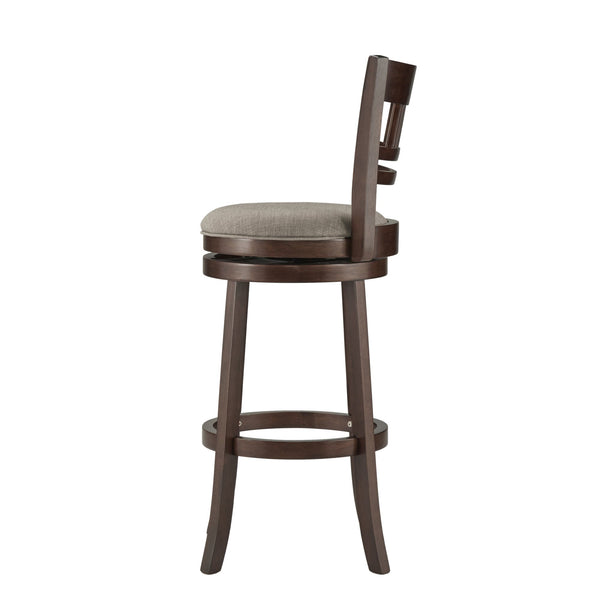 Jaxon Swivel Rubberwood Barstool with Lattice Back and Cushioned Seat for Kitchen