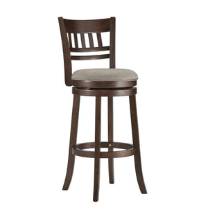 Jaxon Swivel Rubberwood Barstool with Lattice Back and Cushioned Seat for Kitchen