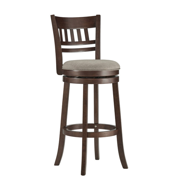 Jaxon Swivel Rubberwood Barstool with Lattice Back and Cushioned Seat for Kitchen