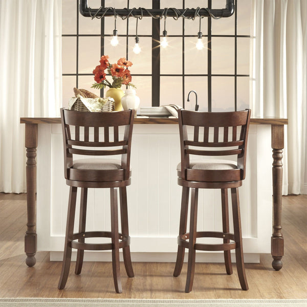Jaxon Swivel Rubberwood Barstool with Lattice Back and Cushioned Seat for Kitchen