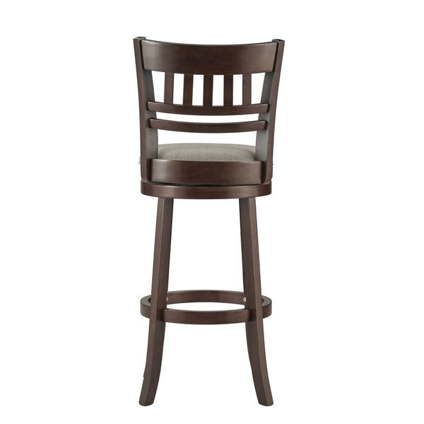 Jaxon Swivel Rubberwood Barstool with Lattice Back and Cushioned Seat for Kitchen