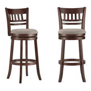 Jaxon Swivel Rubberwood Barstool with Lattice Back and Cushioned Seat for Kitchen