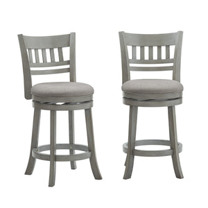 Jaxen Swivel Counter Stool Rubberwood Lattice Back Cushioned Seat Kitchen Bar