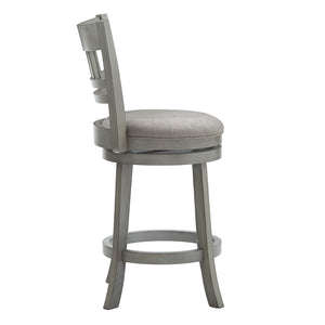 Jaxen Swivel Counter Stool Rubberwood Lattice Back Cushioned Seat Kitchen Bar