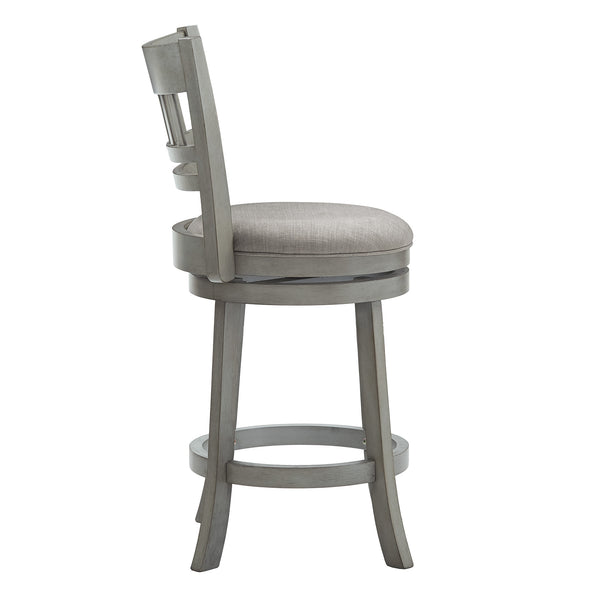 Jaxen Swivel Counter Stool Rubberwood Lattice Back Cushioned Seat Kitchen Bar