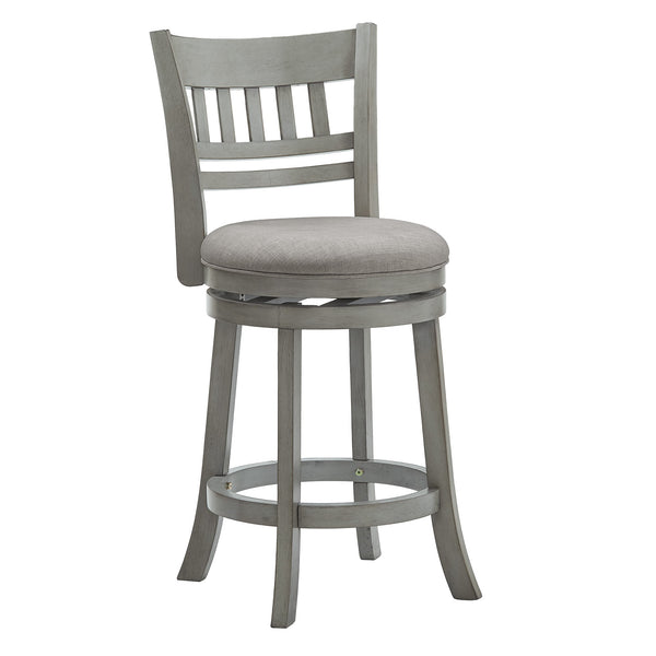 Jaxen Swivel Counter Stool Rubberwood Lattice Back Cushioned Seat Kitchen Bar