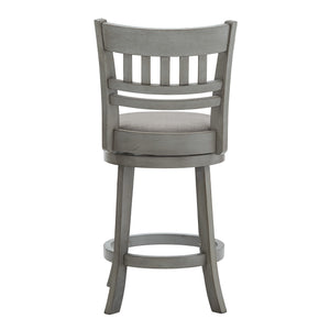 Jaxen Swivel Counter Stool Rubberwood Lattice Back Cushioned Seat Kitchen Bar