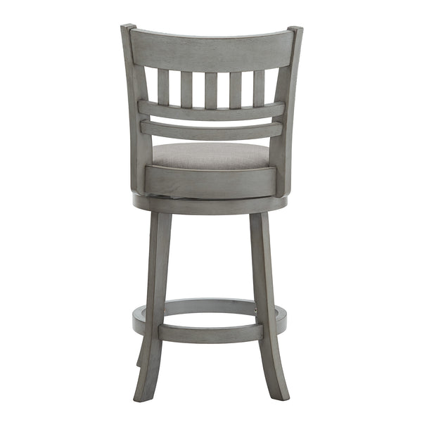 Jaxen Swivel Counter Stool Rubberwood Lattice Back Cushioned Seat Kitchen Bar