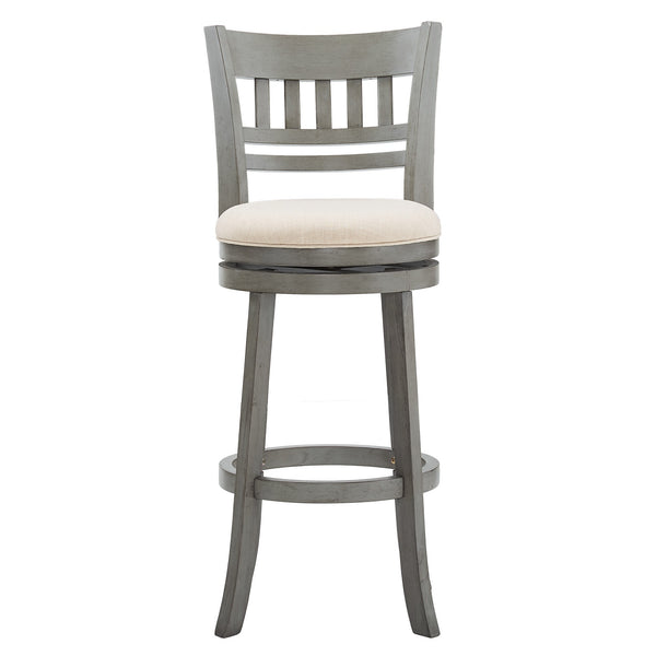 Lattice Back Swivel Barstool Rubberwood Frame Foam Padded Kitchen Counter Seat