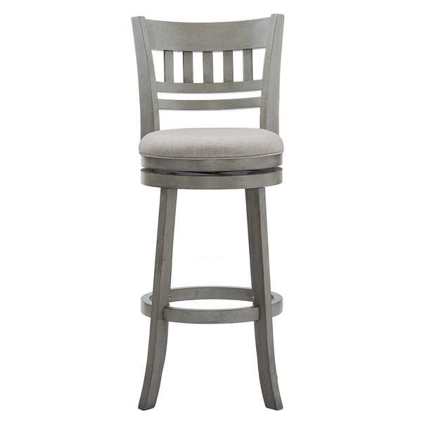 Homelegance Lattice Back Swivel Barstool Rubberwood Frame Foam Padded Kitchen Counter Seat Antique Grey / Grey 014GA-29GL