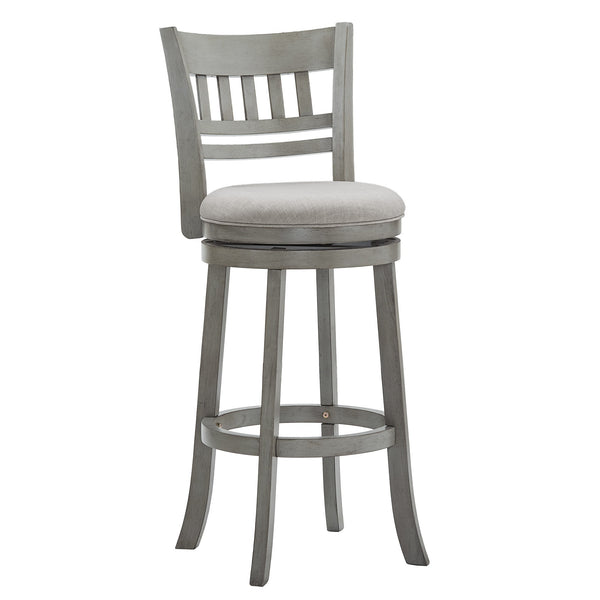 Lattice Back Swivel Barstool Rubberwood Frame Foam Padded Kitchen Counter Seat