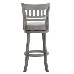 Lattice Back Swivel Barstool Rubberwood Frame Foam Padded Kitchen Counter Seat