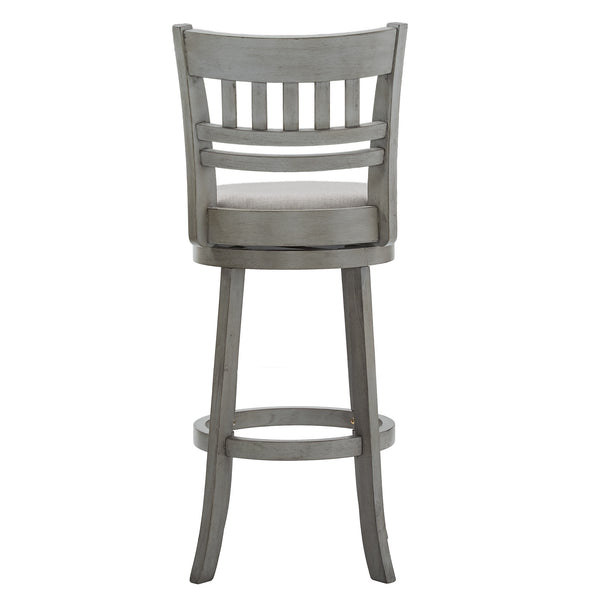 Lattice Back Swivel Barstool Rubberwood Frame Foam Padded Kitchen Counter Seat