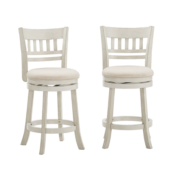Jaxley Swivel Counter Stool Rubberwood Lattice Back Padded Seat Cottage Kitchen Bar