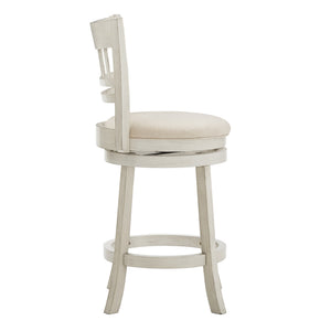Jaxley Swivel Counter Stool Rubberwood Lattice Back Padded Seat Cottage Kitchen Bar