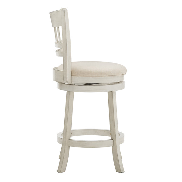 Jaxley Swivel Counter Stool Rubberwood Lattice Back Padded Seat Cottage Kitchen Bar