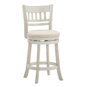 Jaxley Swivel Counter Stool Rubberwood Lattice Back Padded Seat Cottage Kitchen Bar