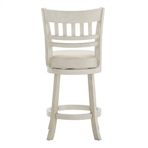 Jaxley Swivel Counter Stool Rubberwood Lattice Back Padded Seat Cottage Kitchen Bar