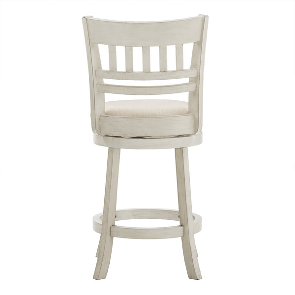 Jaxley Swivel Counter Stool Rubberwood Lattice Back Padded Seat Cottage Kitchen Bar