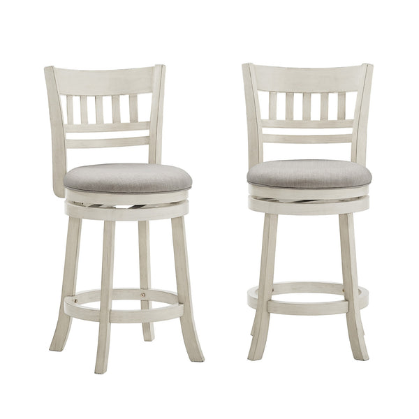 Jaxley Swivel Counter Stool Rubberwood Lattice Back Padded Seat Cottage Kitchen Bar