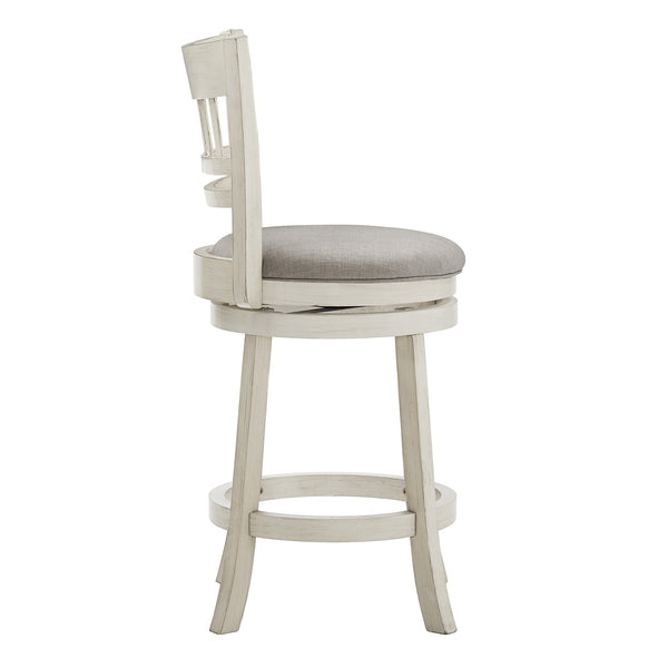 Jaxley Swivel Counter Stool Rubberwood Lattice Back Padded Seat Cottage Kitchen Bar