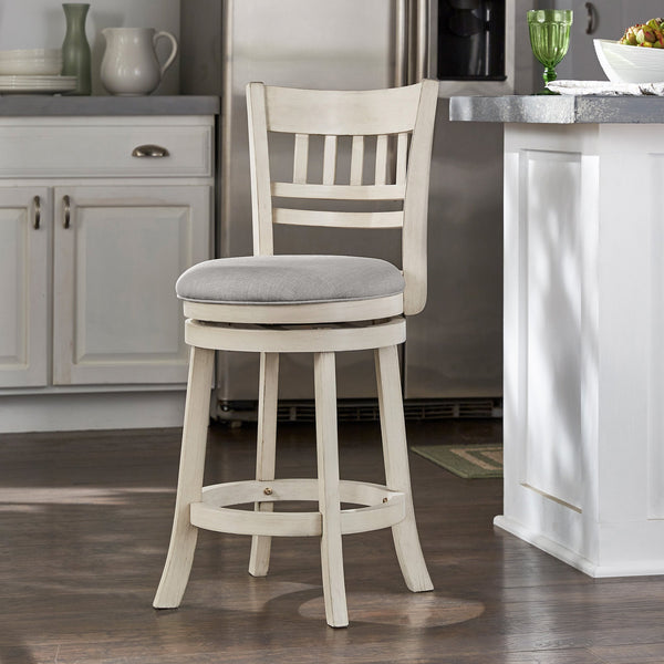 Jaxley Swivel Counter Stool Rubberwood Lattice Back Padded Seat Cottage Kitchen Bar