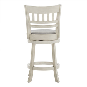 Jaxley Swivel Counter Stool Rubberwood Lattice Back Padded Seat Cottage Kitchen Bar