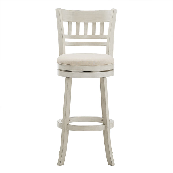 Jaxley Swivel Barstool Rubberwood Lattice Back Cushioned Kitchen Island Seating