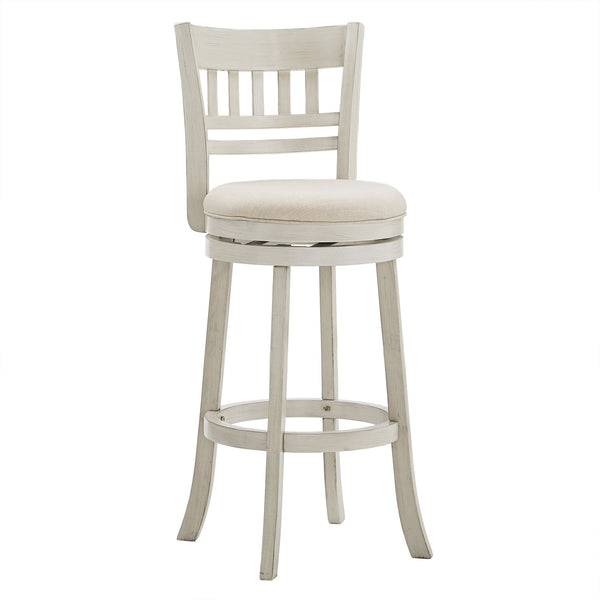 Jaxley Swivel Barstool Rubberwood Lattice Back Cushioned Kitchen Island Seating
