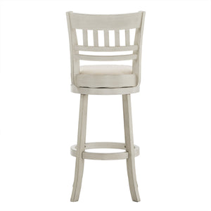 Jaxley Swivel Barstool Rubberwood Lattice Back Cushioned Kitchen Island Seating