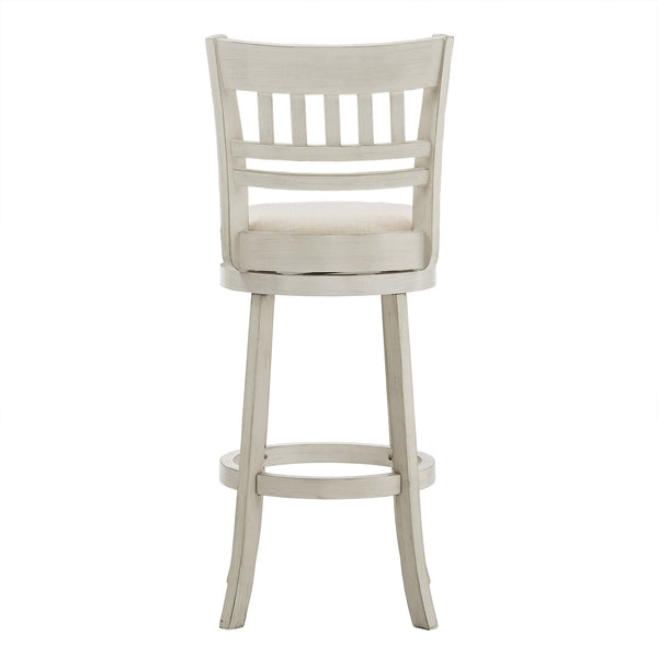 Jaxley Swivel Barstool Rubberwood Lattice Back Cushioned Kitchen Island Seating