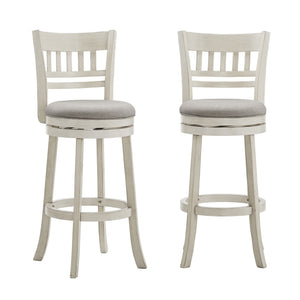 Jaxley Swivel Barstool Rubberwood Lattice Back Cushioned Kitchen Island Seating