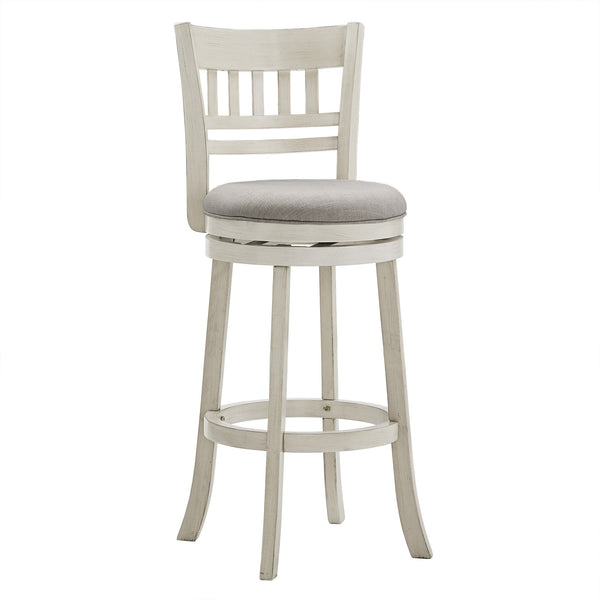 Jaxley Swivel Barstool Rubberwood Lattice Back Cushioned Kitchen Island Seating