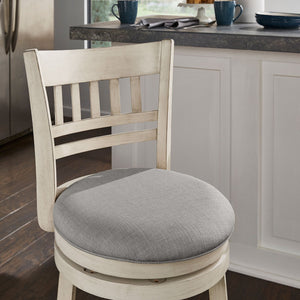 Jaxley Swivel Barstool Rubberwood Lattice Back Cushioned Kitchen Island Seating
