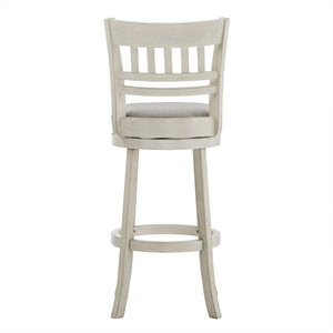 Jaxley Swivel Barstool Rubberwood Lattice Back Cushioned Kitchen Island Seating