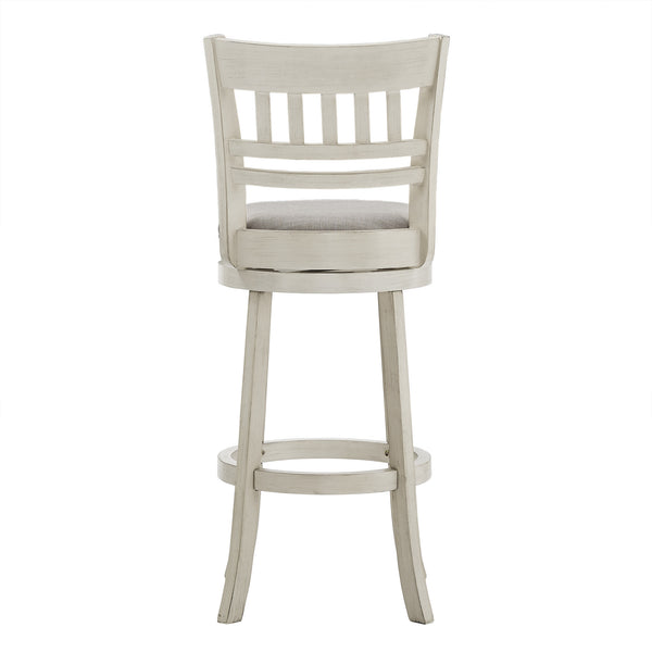 Jaxley Swivel Barstool Rubberwood Lattice Back Cushioned Kitchen Island Seating