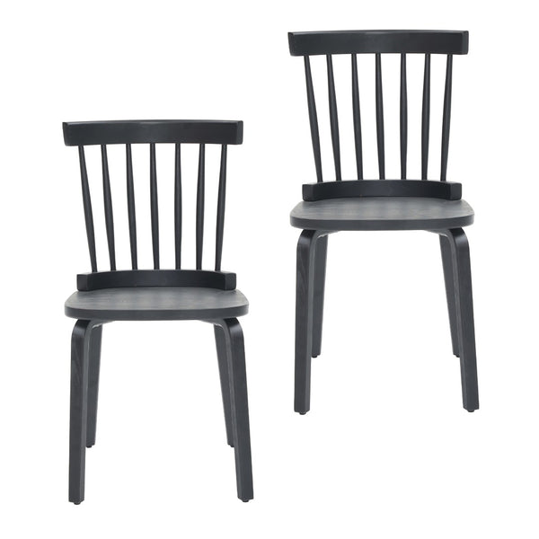 English Elm Windsor Dining Chairs Set Of 2, Ergonomic Spindle Back Wood Chairs For Farmhouse Or Modern Spaces W2069P293304-GIGA