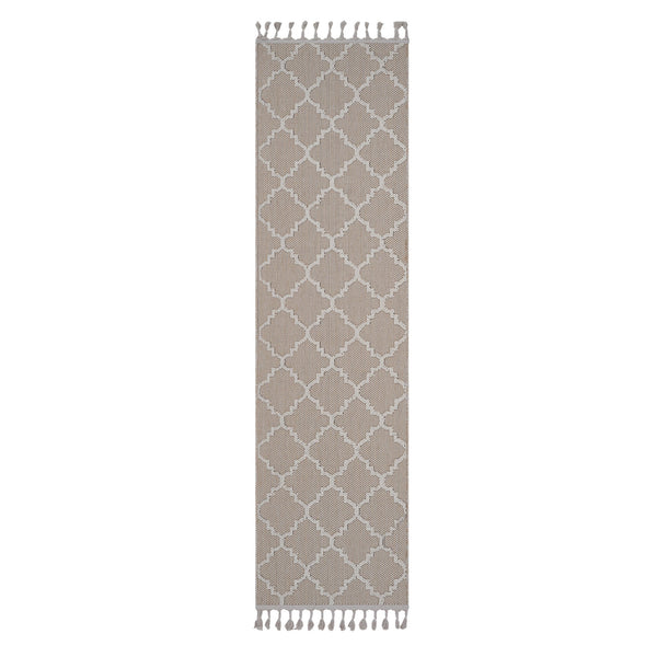 English Elm Loom & Luxe Ivory Trellis Area Rug 2X8 – Durable, Stain-Resistant Indoor/Outdoor Runner For High-Traffic Homes B335P289600