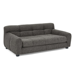 English Elm Soft linen pet sofa with backrest and armrests for medium to large dogs, modern rectangular comfort design Dark Gray W487P266086