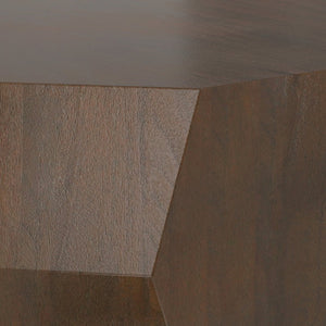 English Elm Eisley Acacia Veneer Coffee Table Geometric Base Walnut Finish Low Profile Living Room B136P429078