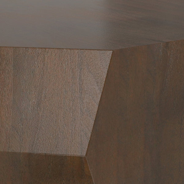 English Elm Eisley Acacia Veneer Coffee Table Geometric Base Walnut Finish Low Profile Living Room B136P429078