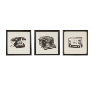 Intelligent Design Vintage Models Casual 3-piece Framed Wall Art Set ID95A-0035 Black