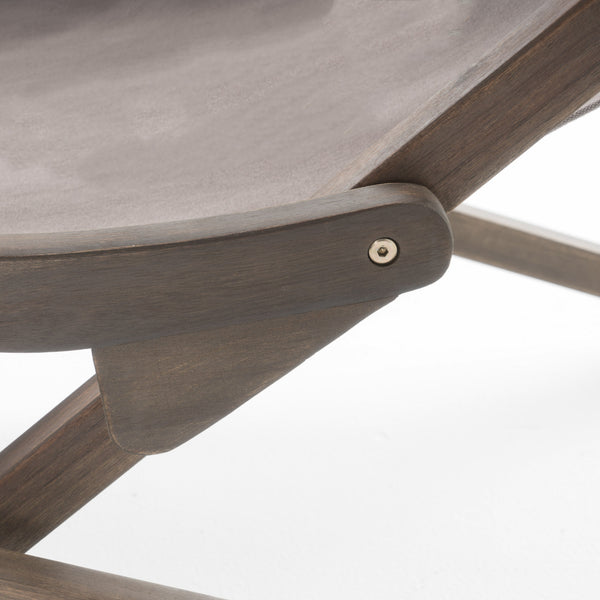 English Elm Christopher Knight Home® - NIKKI Sling Chair with Head Pillow — Portable Wood Frame Beach & Pool Lounger, Durable Polyester Fabric Grey 57 L x 26.75 W x 8.25 H 60059.00FEU