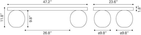Camakat Coffee Table Natural 110240 Zuo Modern