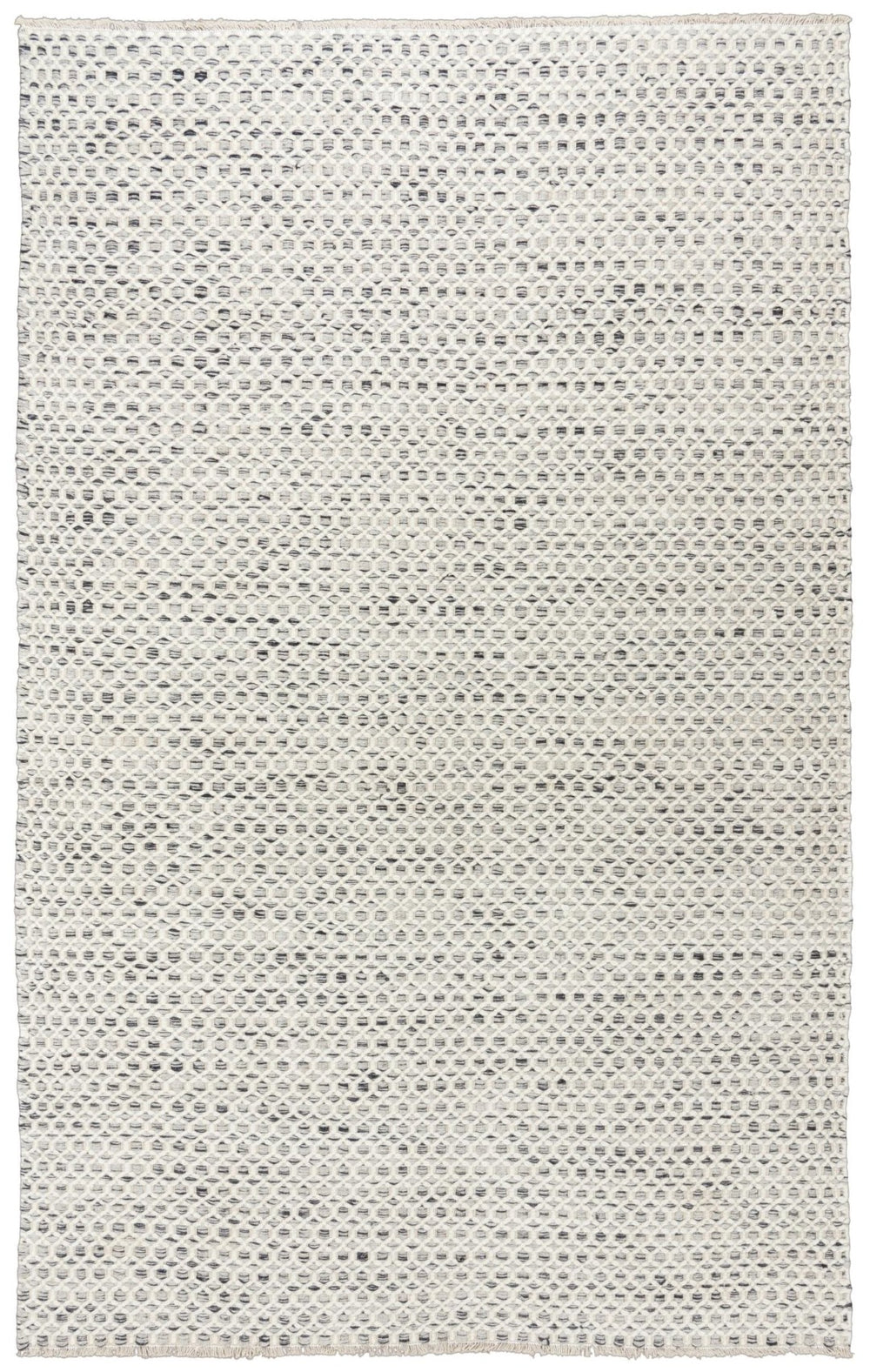 Alora Decor Monarch Hand-Woven Wool Rug In Gray Ivory Basket-Weave With Fringe — Soft, Durable, Artisanal Comfort 7'6" x 9'6" 01501510100337696