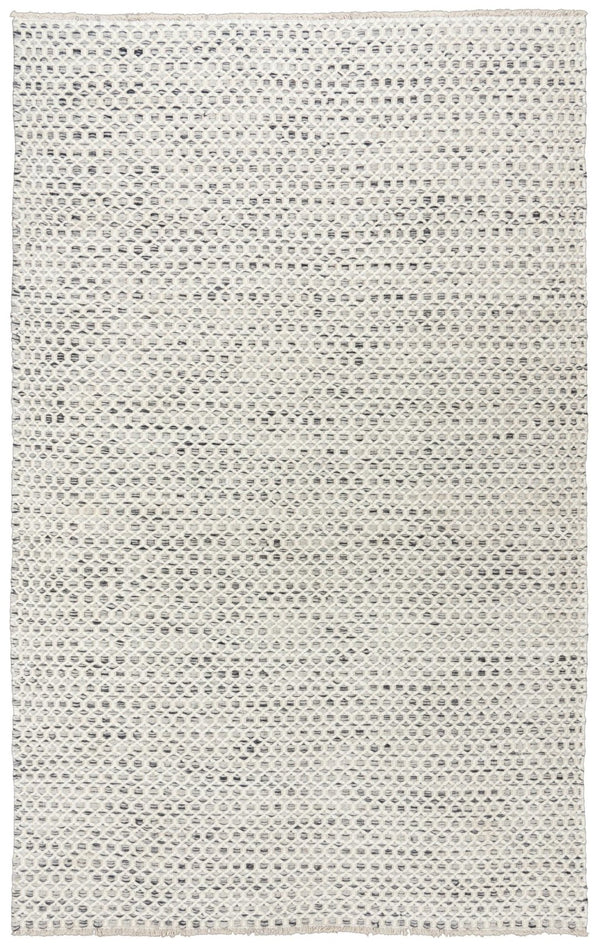 Alora Decor Monarch Hand-Woven Wool Rug In Gray Ivory Basket-Weave With Fringe — Soft, Durable, Artisanal Comfort 7'6" x 9'6" 01501510100337696