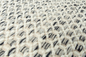 Alora Decor Monarch Hand-Woven Wool Rug In Gray Ivory Basket-Weave With Fringe — Soft, Durable, Artisanal Comfort 7'6" x 9'6" 01501510100337696