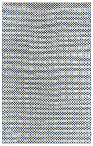 Alora Decor Monarch Hand-Woven Wool Rug In Navy And Ivory Basket Weave With Fringe — Cozy Durable Texture 7'6" x 9'6" 01501510200097696