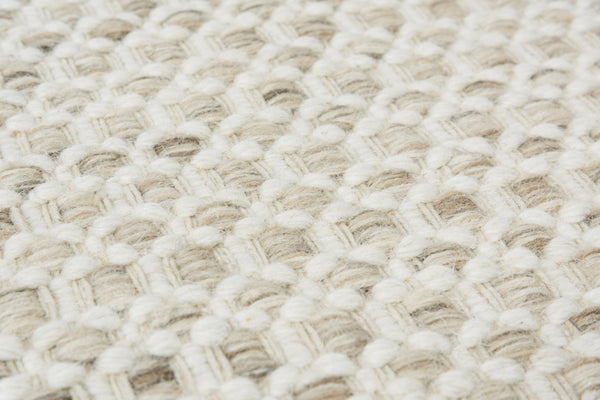 Alora Decor Monarch Hand-Woven 100% Wool Beige Basket-Weave Rug With Fringe — Casual, Durable, Soft Underfoot 8'6" x 11'6" 01501510300048611